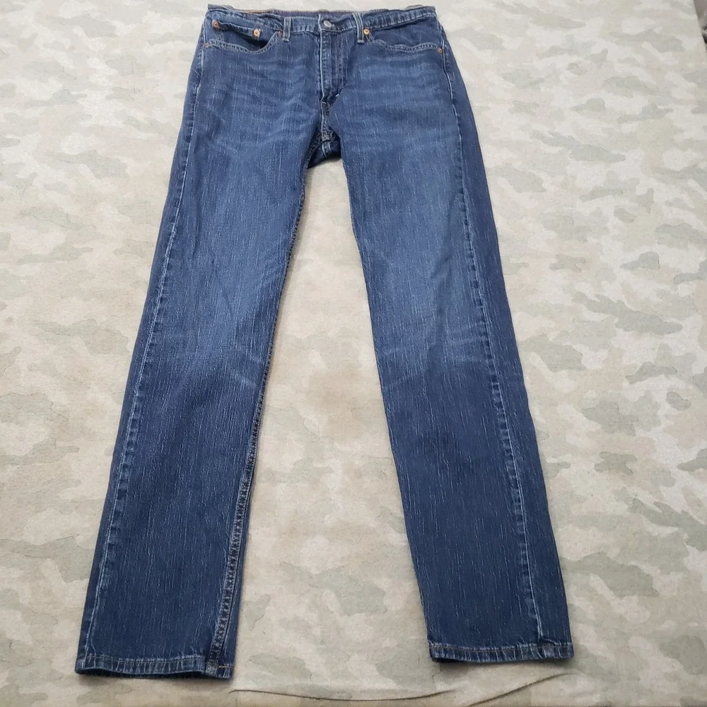 Levi's 505 Jeans Mens 33x34 Blue Straight Leg Denim Medium Wash Workwear